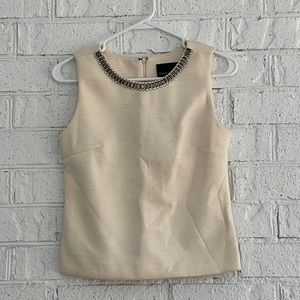 Holiday Sleeveless Top with jewel neckline